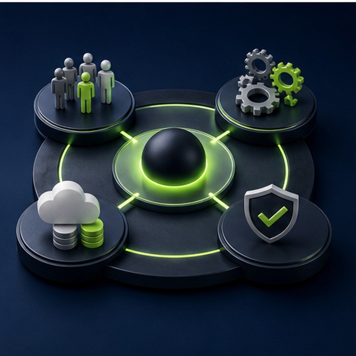 Integrated operating model with people process technology and governance